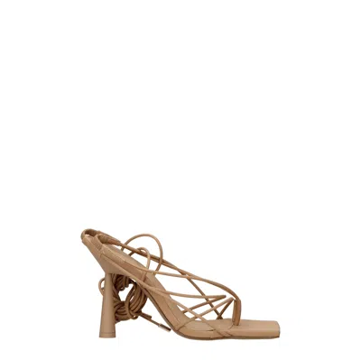 Gia Borghini Sandals Rhw Womens Leather Beige/biscuit In Brown