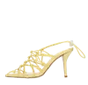 Gia Borghini Woman Sandals Pastel Yellow Size 8 Leather In Giallo Vivaci