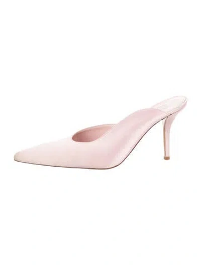 Pre-owned Gia Borghini Satin Mules In Pink