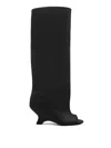 Gia Borghini Sculptural Open-toe Ninette Boot In Black Matte Leather In Black