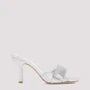 Gia Borghini Alodie 85 Glitter Mules In Silver