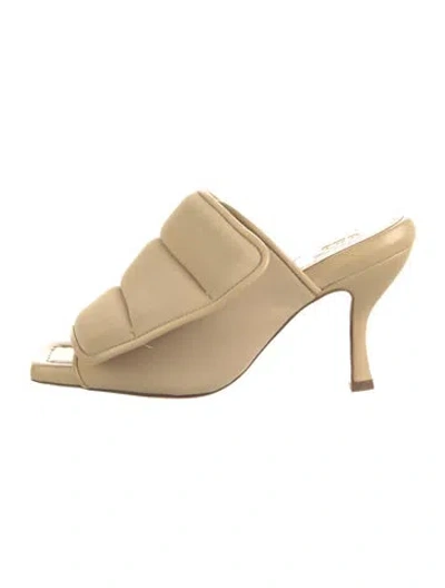 Pre-owned Gia Borghini Slides In Neutral