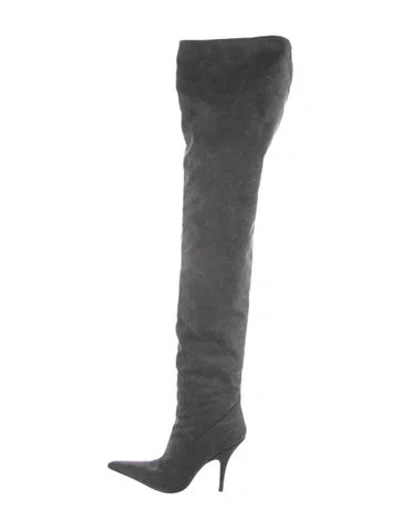 Pre-owned Gia Borghini Sock Boots In Black/grey