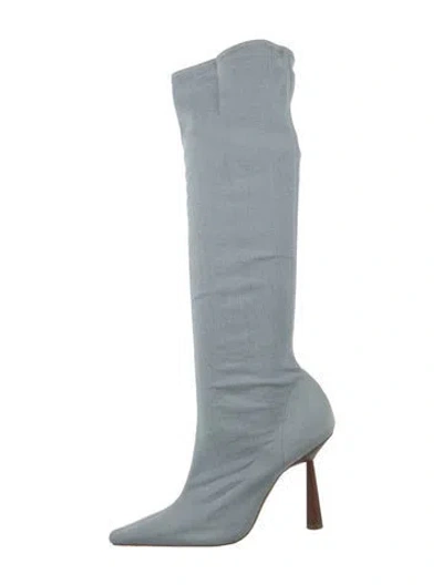 Pre-owned Gia Borghini Sock Boots In Blue