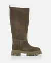 Gia Borghini Stivali Combat In Suede In Green