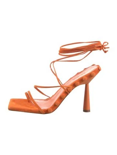 Pre-owned Gia Borghini Suede Sandals In Orange