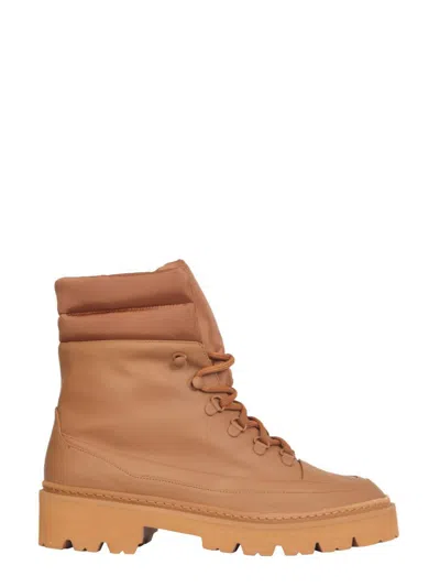 Gia Borghini Puffy Top Hiking Boots In Brown