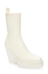 Gia Borghini Stiefeletten Texan Aus Synthetischem Weissem Leder In Ivory