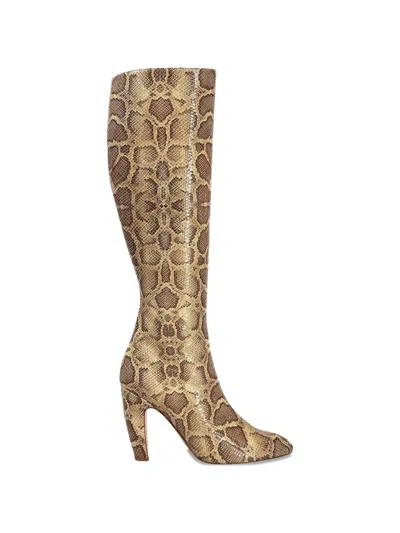 Gia Borghini Thelma Zip Boots In Neutral