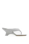 Shop Gia Borghini Thong Mule Wedge In Stone Grey In Black