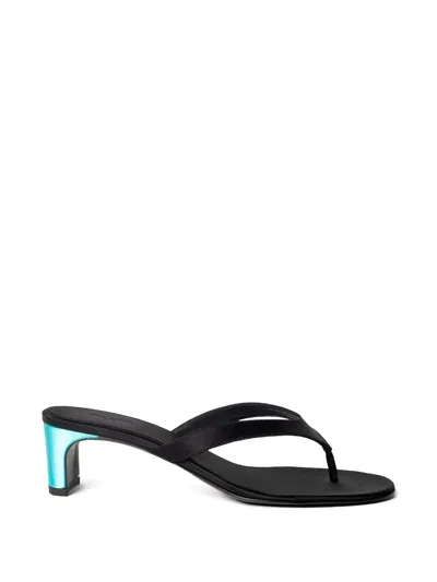 Gia Borghini T-strap Heeled Sandals In Black