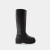 Gia Borghini Black Slip-on Boots With Platform In Black