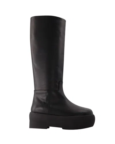 Gia Borghini Black Leather Gia 16 Boots