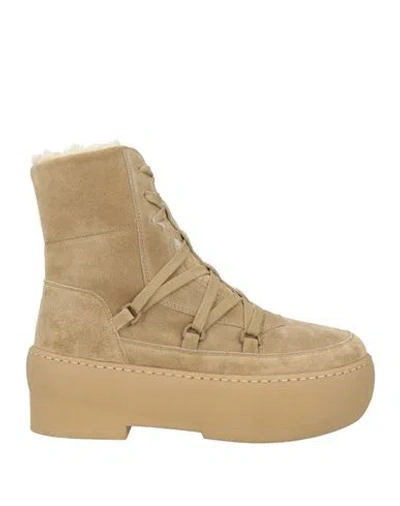 Gia Borghini Woman Ankle Boots Beige Size 8 Leather In Sand