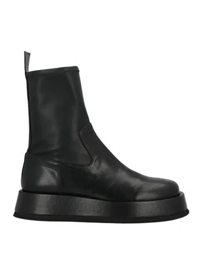 Gia Borghini Woman Ankle Boots Black Size 6 Leather