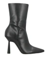 Gia Borghini Woman Ankle Boots Black Size 8 Leather In Black