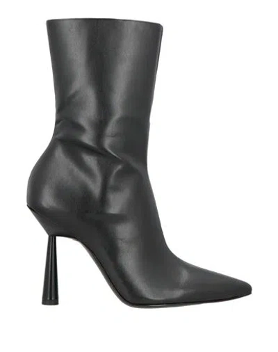 Gia Borghini Woman Ankle Boots Black Size 8 Leather
