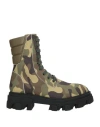 Gia Borghini Woman Ankle Boots Military Green Size 8 Textile Fibers In Green