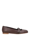 Gia Borghini Woman Ballet Flats Brown Size 8 Leather