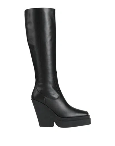 Gia Borghini Woman Knee Boots Black Size 11 Soft Leather