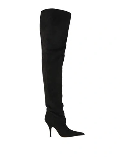 Gia Borghini Woman Boot Black Size 6 Textile Fibers