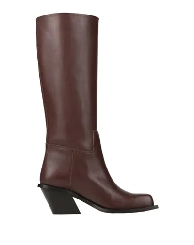 Gia Borghini Woman Boot Chocolate Brown Size 10 Calfskin