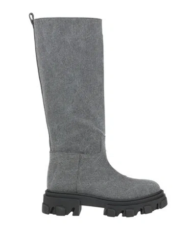 Gia Borghini Woman Boot Grey Size 8 Textile Fibers In Gray