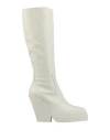 Gia Borghini Woman Boot Ivory Size 10 Leather In White