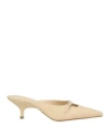 Gia Borghini Woman Mules & Clogs Beige Size 8 Leather In Beige