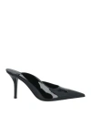 Gia Borghini 100mm Pointed-toe Patent Mules In Black