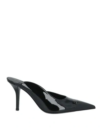GIA BORGHINI GIA BORGHINI WOMAN MULES & CLOGS BLACK SIZE 7 TEXTILE FIBERS