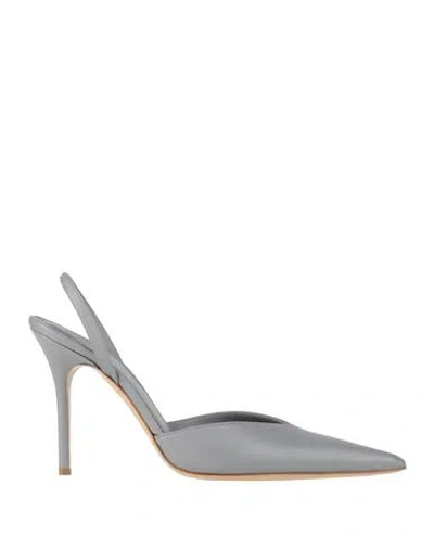 Gia Borghini Woman Pumps Grey Size 6 Leather In Gray