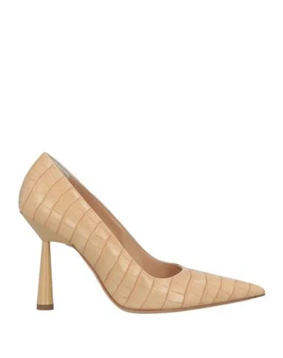 Gia Borghini Woman Pumps Sand Size 7 Leather In Neutral