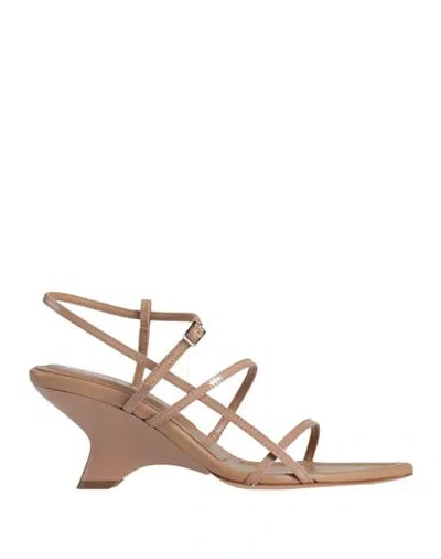 Gia Borghini Woman Sandals Beige Size 6 Soft Leather