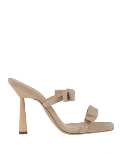 Gia Borghini Woman Sandals Beige Size 8.5 Leather