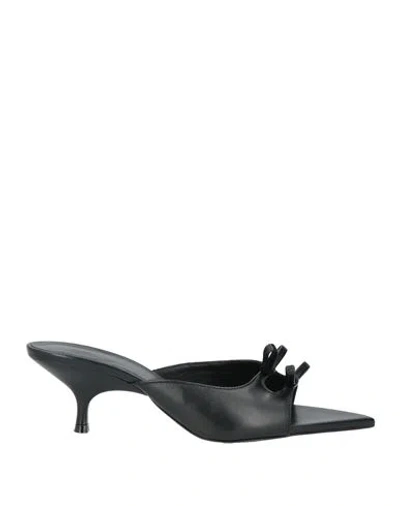 GIA BORGHINI GIA BORGHINI WOMAN SANDALS BLACK SIZE 6 LEATHER