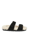 Gia Borghini Alvine Ugh Shearling-lining Slides In Black