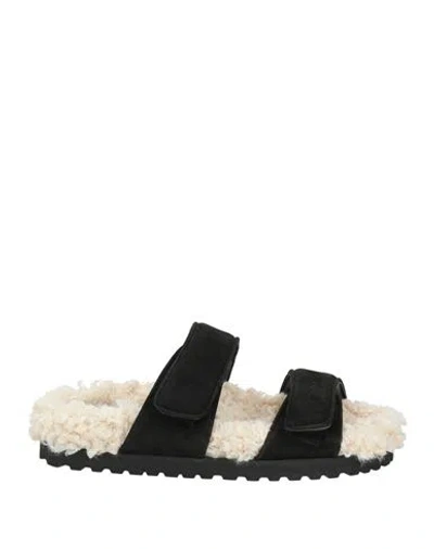 GIA BORGHINI GIA BORGHINI WOMAN SANDALS BLACK SIZE 7 LEATHER