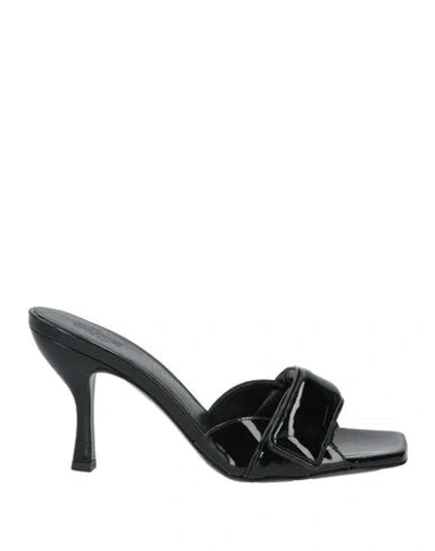Gia Borghini Woman Sandals Black Size 7.5 Textile Fibers
