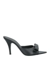 Gia Borghini Woman Sandals Black Size 8 Leather