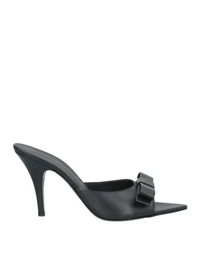 Gia Borghini Woman Sandals Black Size 8 Leather