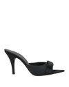 Gia Borghini Woman Sandals Black Size 8 Textile Fibers In Black