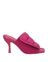 Gia Borghini Padded Touch-strap 95mm Mules In Red