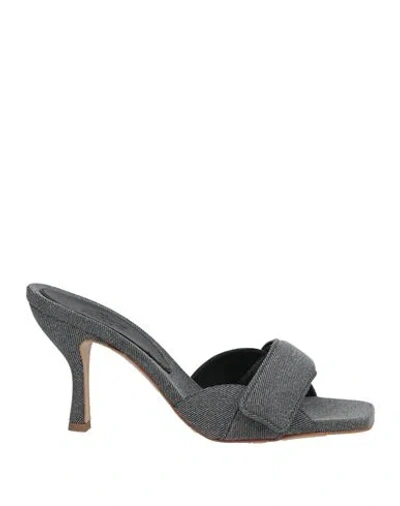 Gia Borghini Woman Sandals Lead Size 8 Textile Fibers In Grey