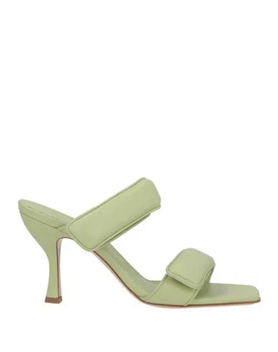 Gia Borghini Woman Sandals Light Green Size 11 Leather