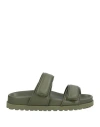 Gia Borghini Woman Sandals Military Green Size 7 Leather In Green