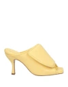 Gia Borghini Woman Sandals Pastel Yellow Size 9.5 Soft Leather