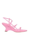 Gia Borghini Woman Sandals Pink Size 11 Soft Leather