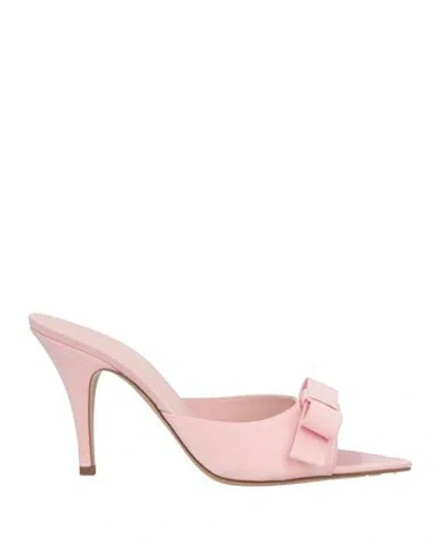 Gia Borghini Woman Sandals Pink Size 8 Textile Fibers