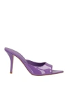 Gia Borghini Glossy Pointed Toe Sandals With 10cm Stiletto Heel In Purple